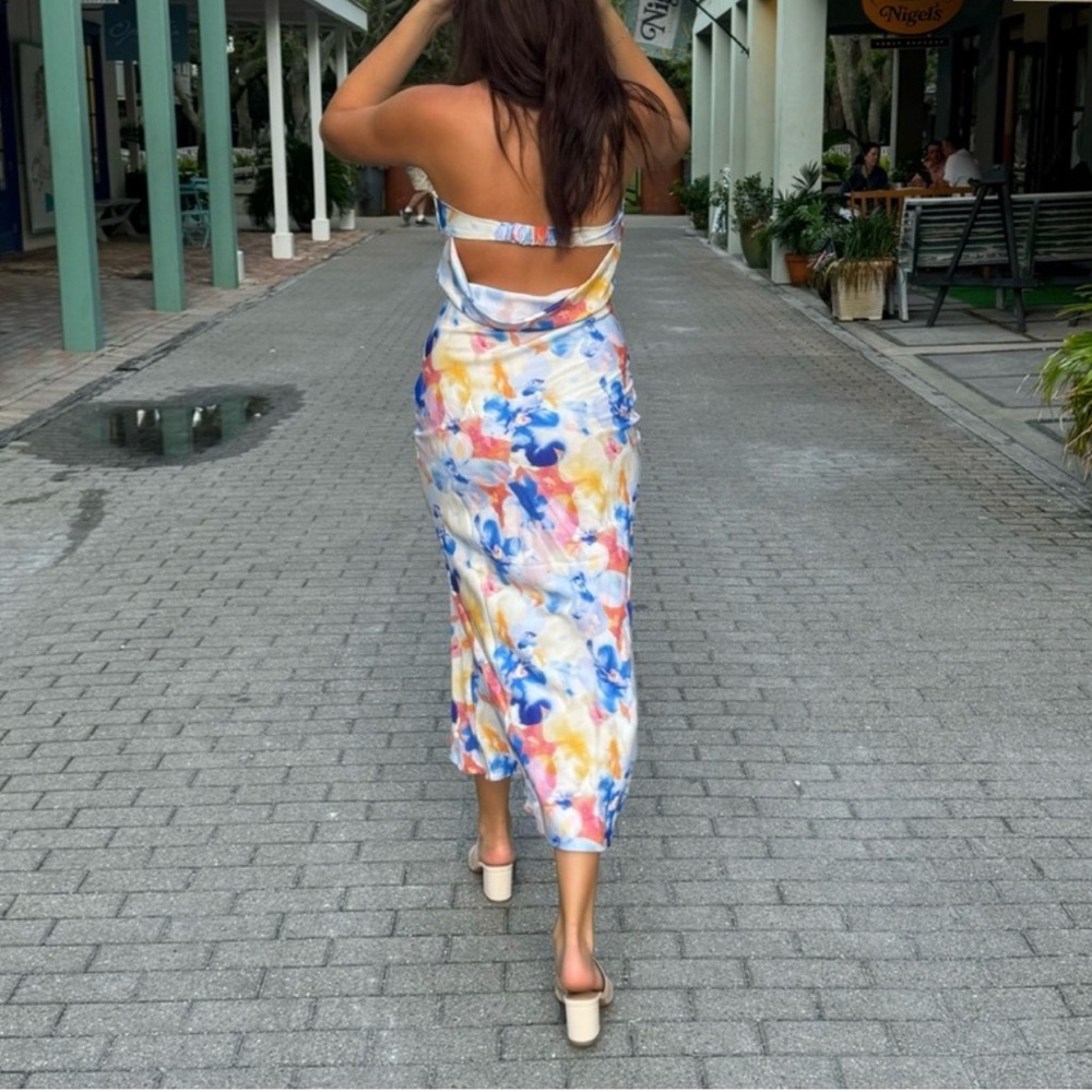 Floral Backless Dress - Multicolor - Picture 2 of 2